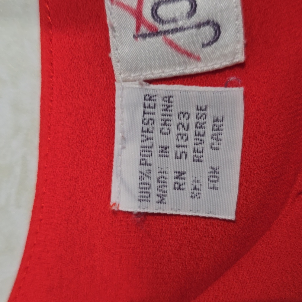 Elegant Redish‎ Orange Blouse with Gold Button Detail Size 14 - Picture 10 of 13